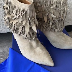 Suede fringe Aquazzura booties